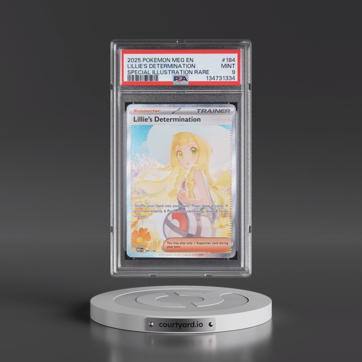 2025 Pokémon Meg EN-Mega Evolution #184 Lillie's Determination - Special Illustration Rare (PSA 9 MINT)
