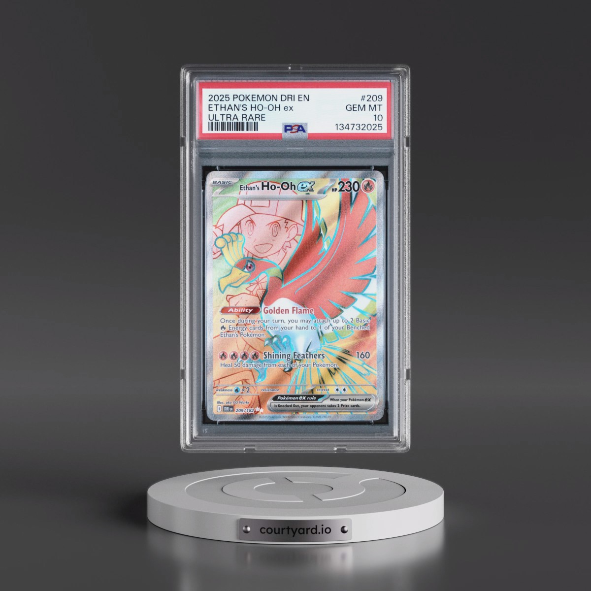 2025 Pokémon Dri EN-Destined Rivals #209 Ethan's HO-Oh EX - Holo Ultra Rare (PSA 10 GEM MINT)