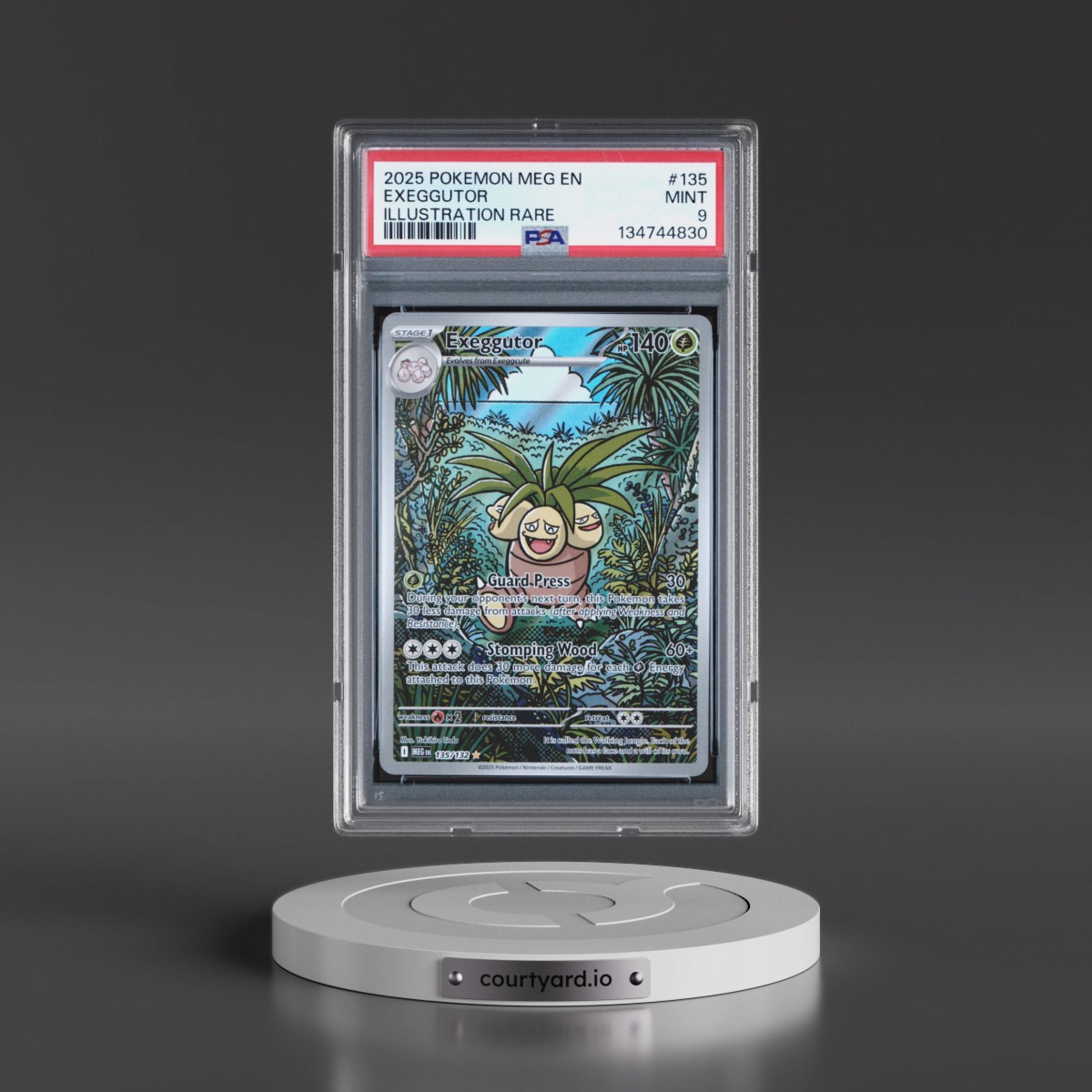 2025 Pokémon Meg EN-Mega Evolution #135 Exeggutor - Illustration Rare (PSA 9 MINT)