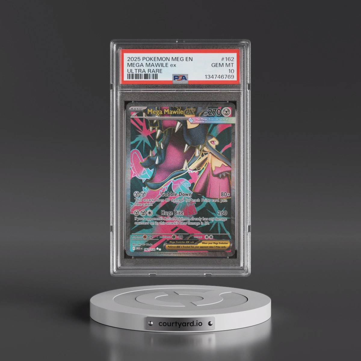 2025 Pokémon Meg EN-Mega Evolution #162 Mega Mawile EX - Holo Ultra Rare (PSA 10 GEM MINT)