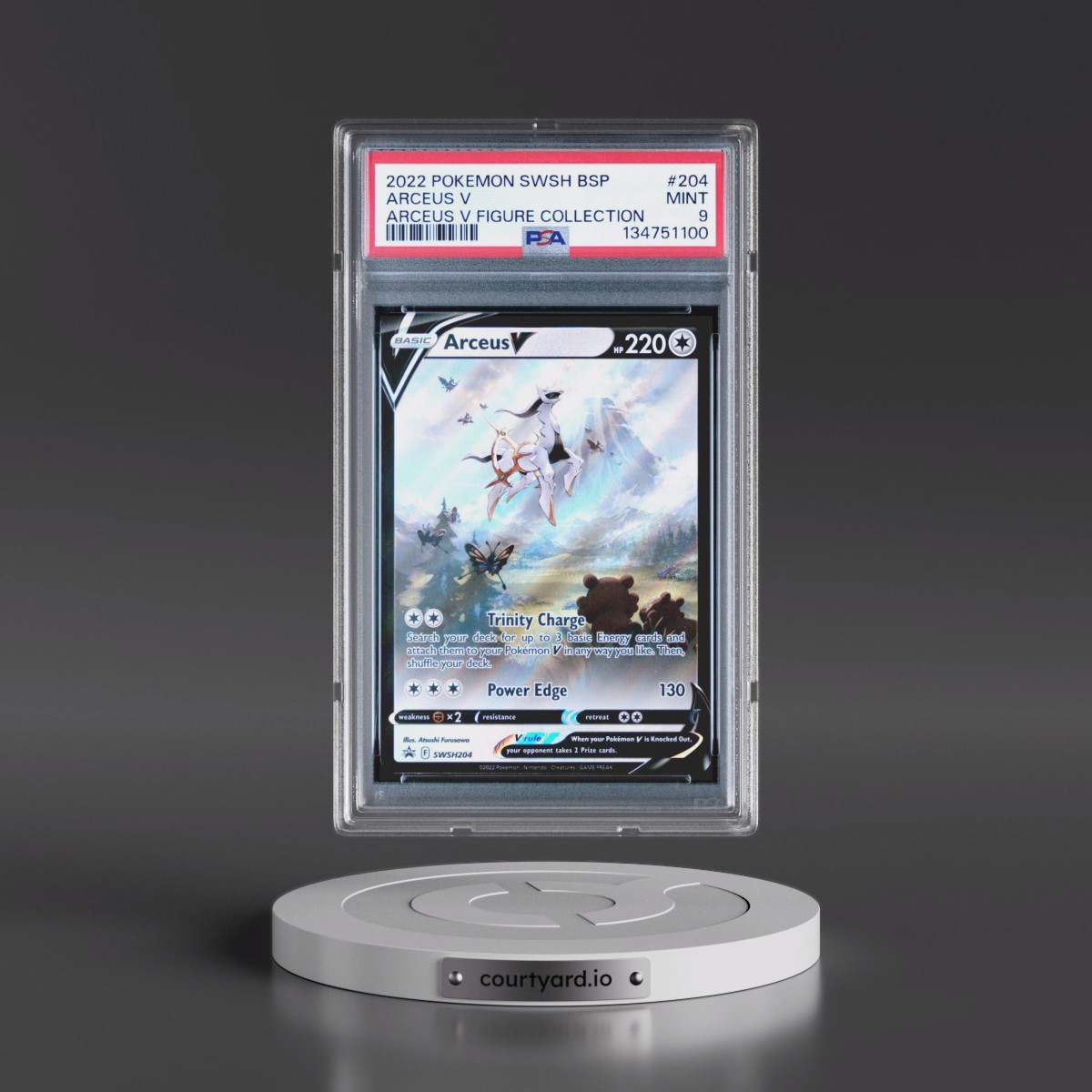 2022 Pokémon Swsh Black Star Promo #204 Arceus V - Holo Arceus V Figure Collection (PSA 9 MINT)