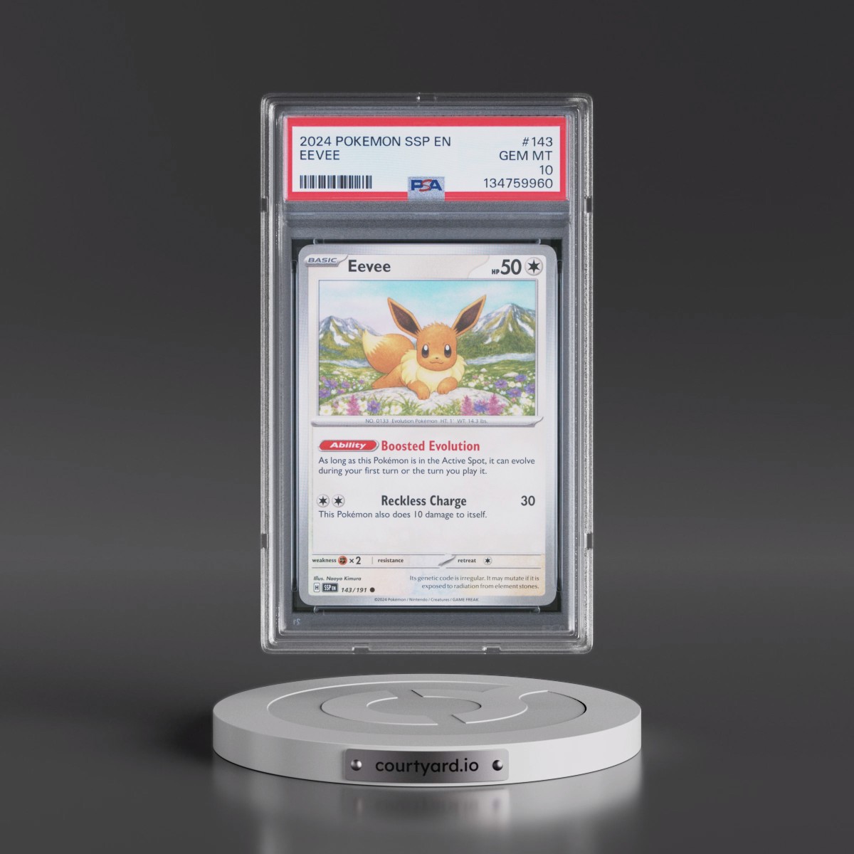 2024 Pokémon Ssp EN-Surging Sparks #143 Eevee (PSA 10 GEM MINT)