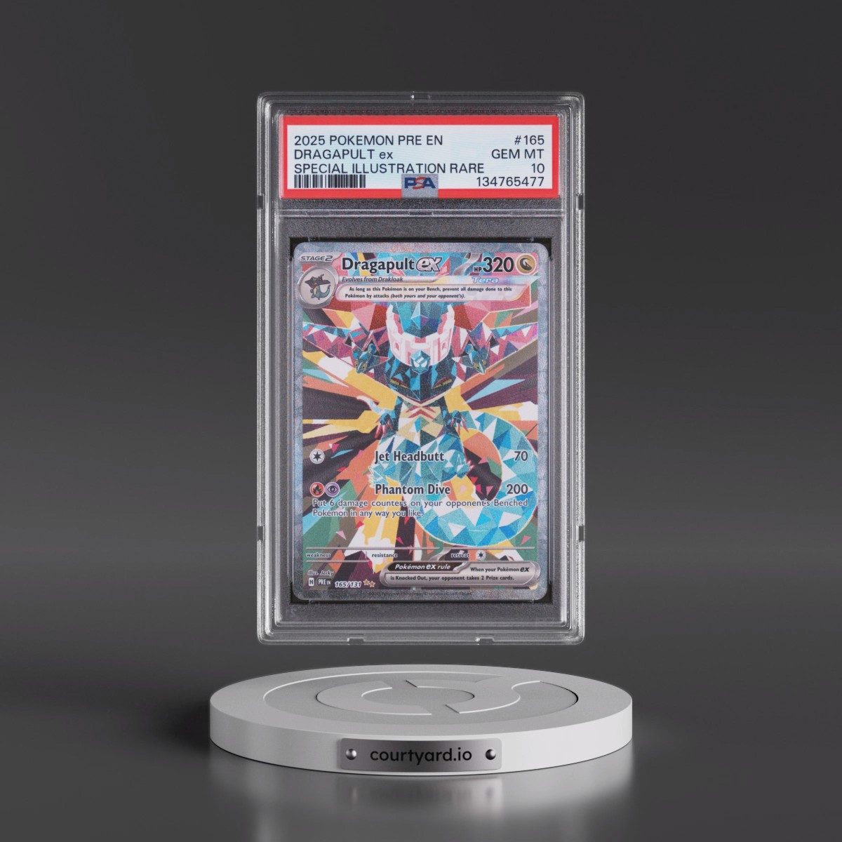 2025 Pokémon Pre EN-Prismatic Evolutions #165 Dragapult EX - Holo Special Illustration Rare (PSA 10 GEM MINT)