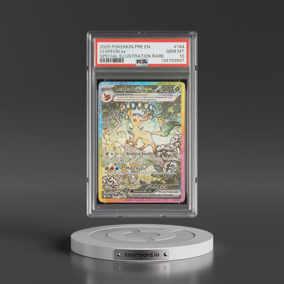 2025 Pokémon Pre EN-Prismatic Evolutions #144 Leafeon EX - Holo Special Illustration Rare (PSA 10 GEM MINT)