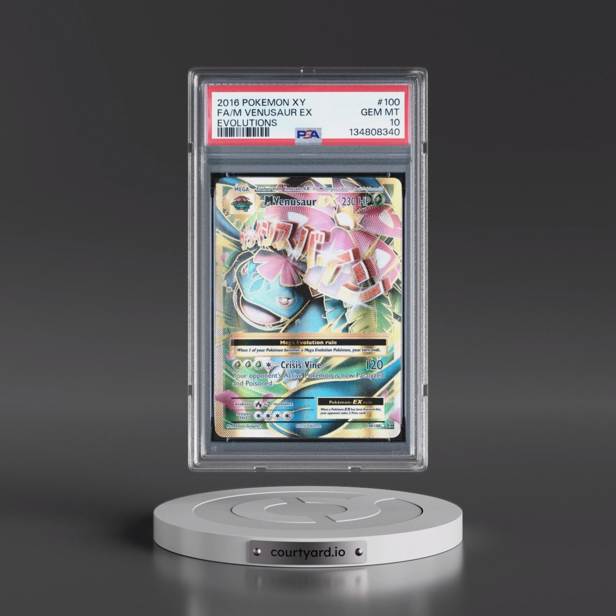 2016 Pokémon XY Evolutions #100 M Venusaur EX - Holo Full Art (PSA 10 GEM MINT)