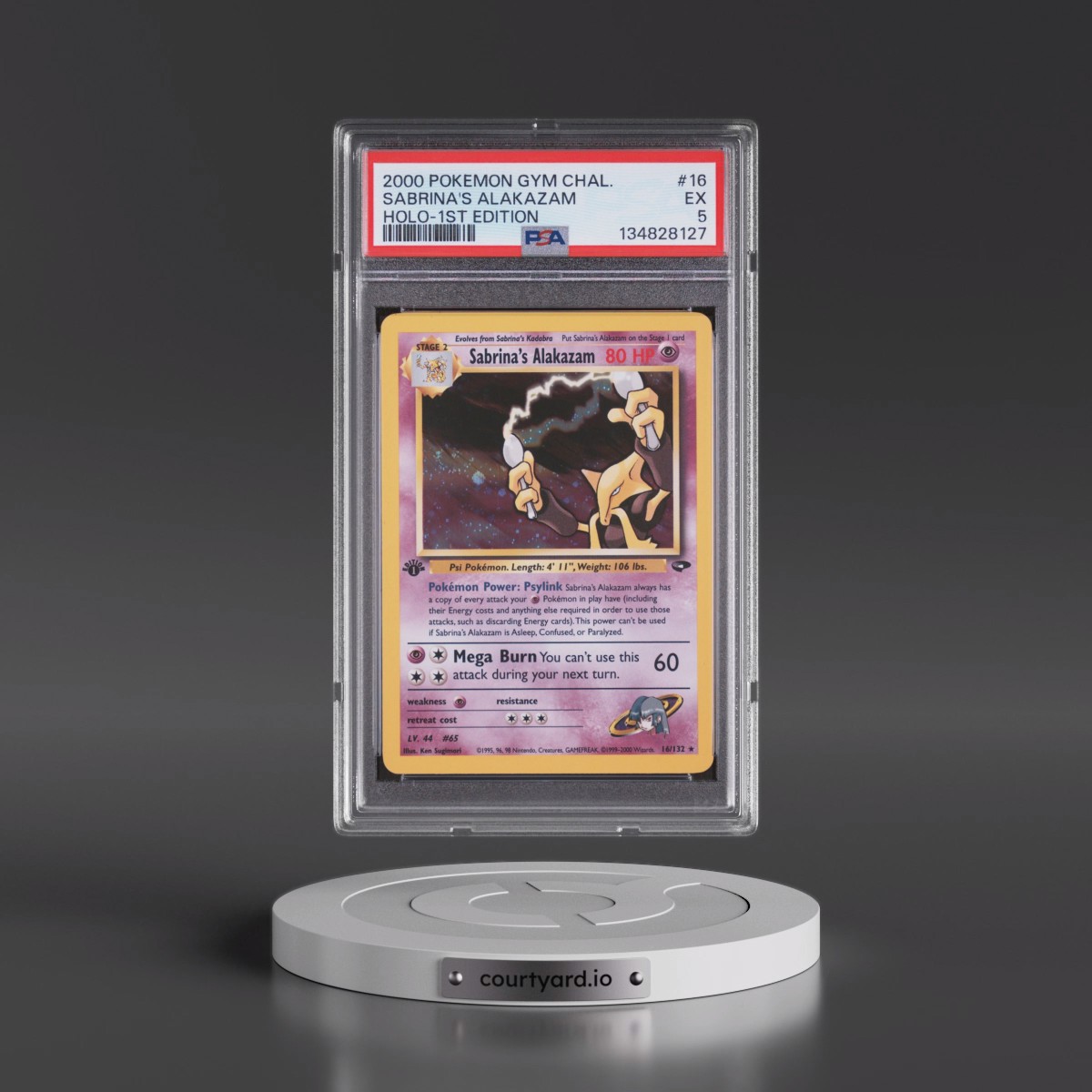 2000 Pokémon Gym Challenge #16 Sabrina's Alakazam - 1st Edition Holo (PSA 5 EX)
