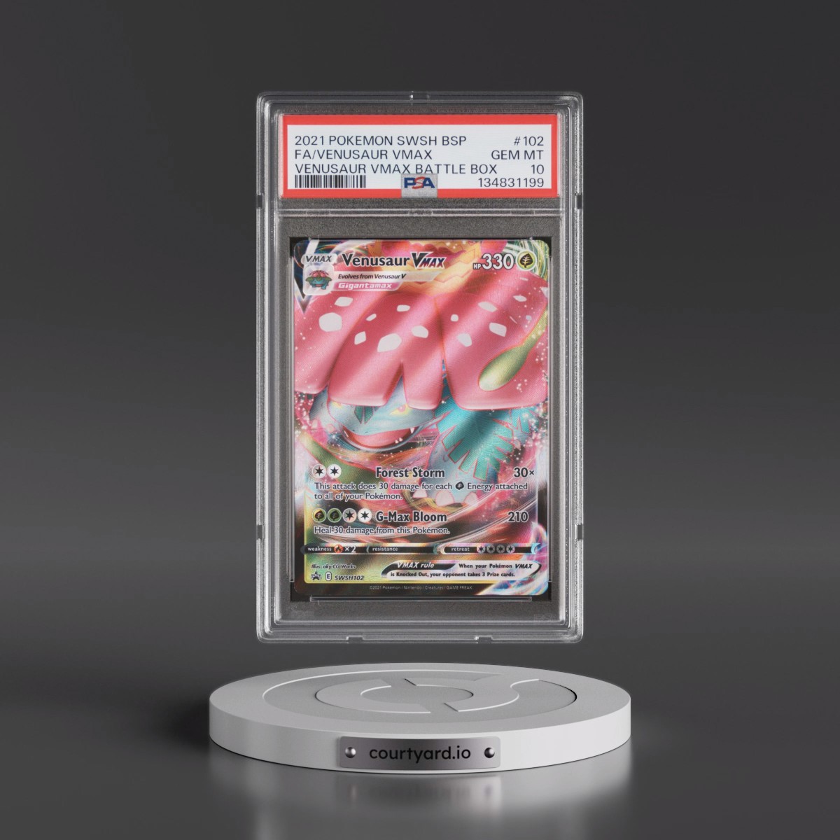 2021 Pokémon Swsh Black Star Promo #102 Venusaur Vmax - Full Art Venusaur Vmax Battle Box (PSA 10 GEM MINT)