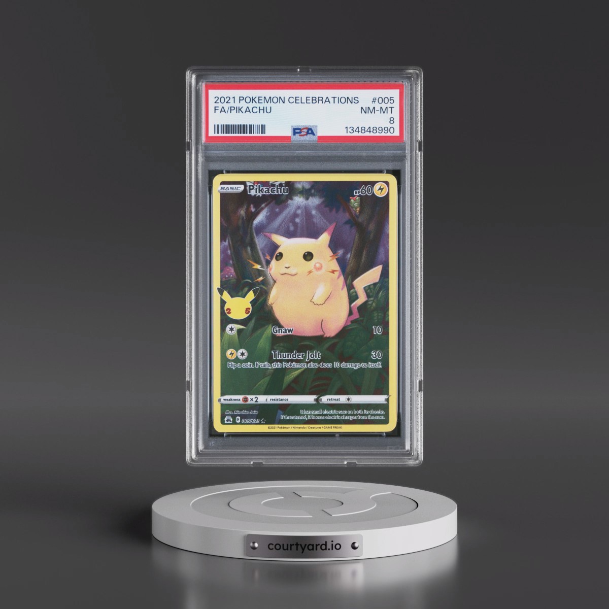 2021 Pokémon Celebrations #005 Pikachu - Full Art (PSA 8 NM-MT)
