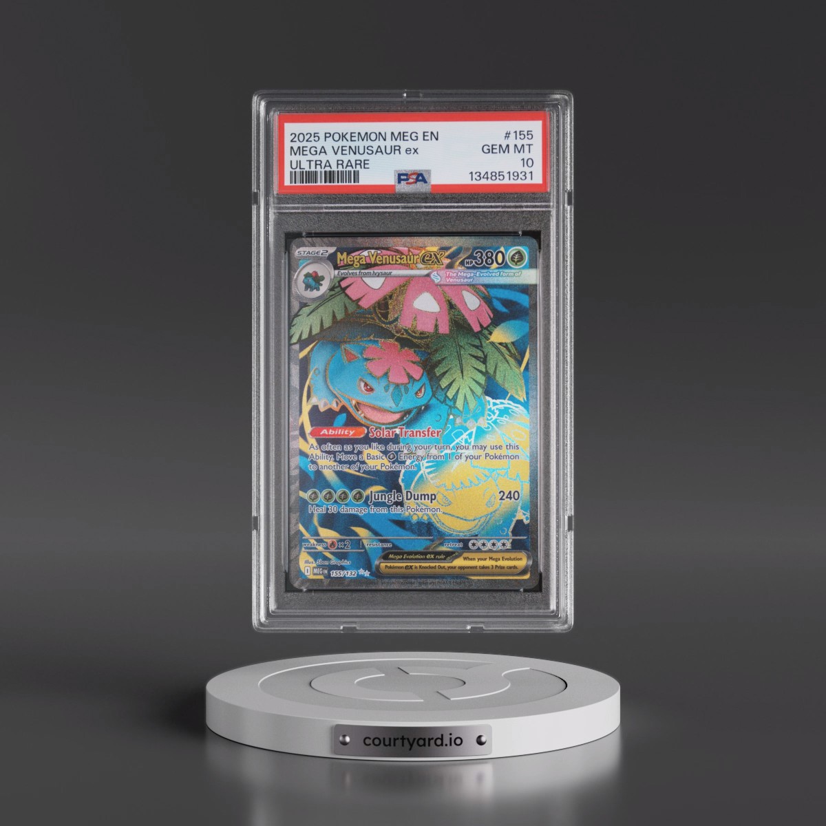 2025 Pokémon Meg EN-Mega Evolution #155 Mega Venusaur EX - Holo Ultra Rare (PSA 10 GEM MINT)