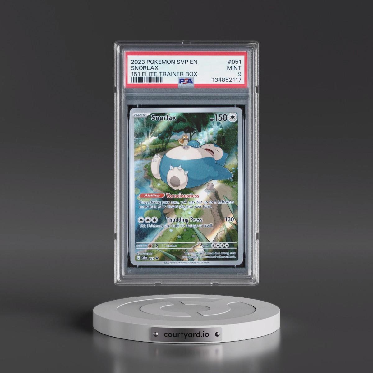 2023 Pokémon Svp EN-SV Black Star Promo #051 Snorlax - 151 Elite Trainer Box (PSA 9 MINT)