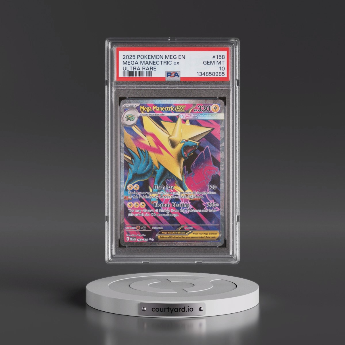 2025 Pokémon Meg EN-Mega Evolution #158 Mega Manectric EX - Holo Ultra Rare (PSA 10 GEM MINT)