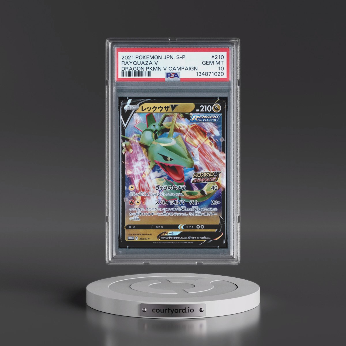 2021 Pokémon S Promo #210 Rayquaza V - Holo Dragon Pokemon V Campaign (PSA 10 GEM MINT)