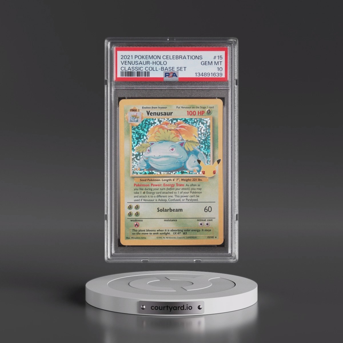 2021 Pokémon Celebrations Classic Collection #15 Venusaur - Holo (PSA 10 GEM MINT)