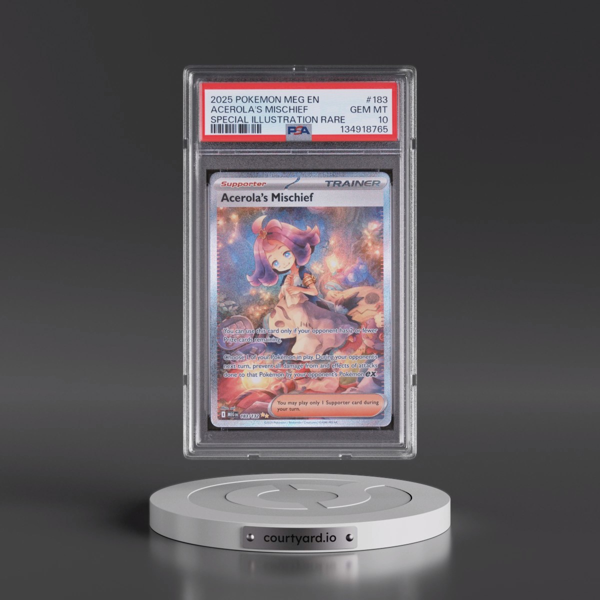 2025 Pokémon Meg EN-Mega Evolution #183 Acerola's Mischief - Special Illustration Rare (PSA 10 GEM MINT)