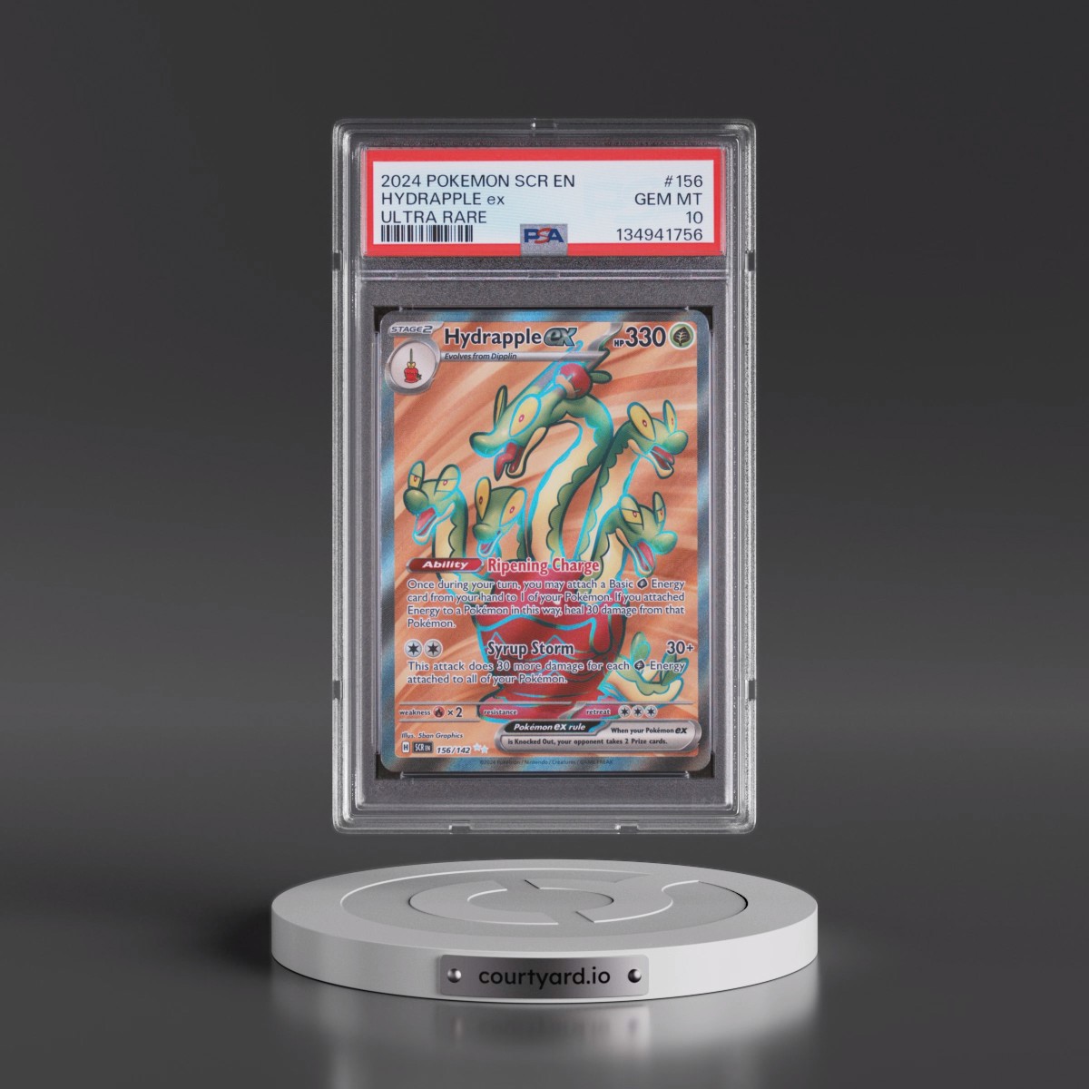 2024 Pokémon Scr EN-Stellar Crown #156 Hydrapple EX - Holo Ultra Rare (PSA 10 GEM MINT)