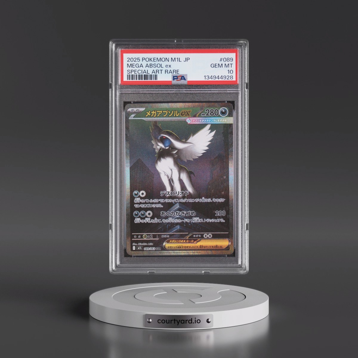 2025 Pokémon M1l-Mega Brave #089 Mega Absol EX - Holo Special Art Rare (PSA 10 GEM MINT)