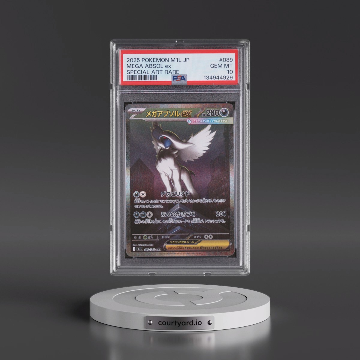 2025 Pokémon M1l-Mega Brave #089 Mega Absol EX - Holo Special Art Rare (PSA 10 GEM MINT)