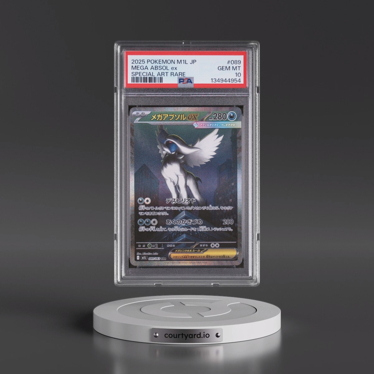 2025 Pokémon M1l-Mega Brave #089 Mega Absol EX - Holo Special Art Rare (PSA 10 GEM MINT)