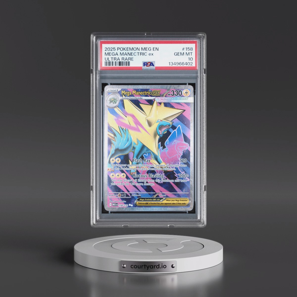 2025 Pokémon Meg EN-Mega Evolution #158 Mega Manectric EX - Holo Ultra Rare (PSA 10 GEM MINT)