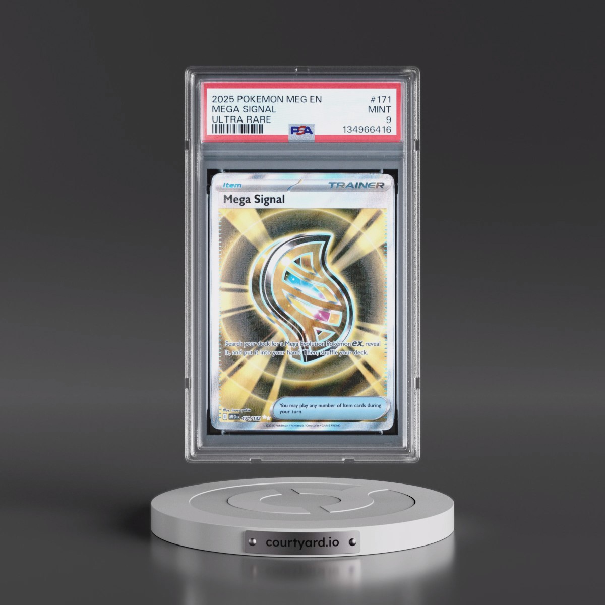 2025 Pokémon Meg EN-Mega Evolution #171 Mega Signal - Ultra Rare (PSA 9 MINT)