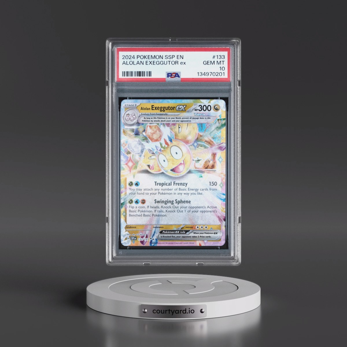 2024 Pokémon Ssp EN-Surging Sparks #133 Alolan Exeggutor EX - Holo (PSA 10 GEM MINT)