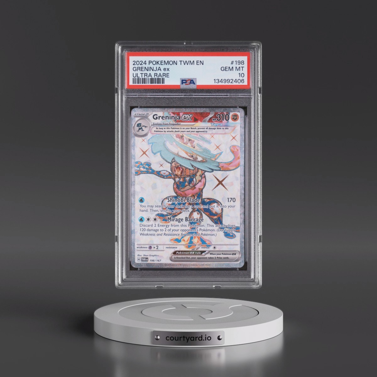 2024 Pokémon Twm EN-Twilight Masquerade #198 Greninja EX - Holo Ultra Rare (PSA 10 GEM MINT)