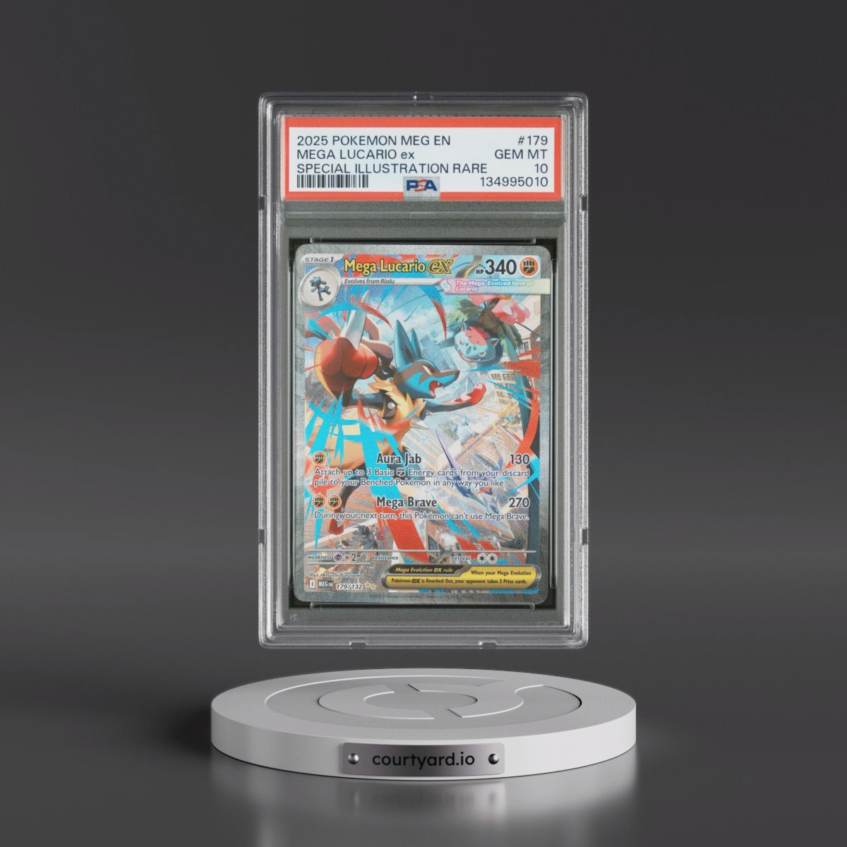 2025 Pokémon Meg EN-Mega Evolution #179 Mega Lucario EX - Holo Special Illustration Rare (PSA 10 GEM MINT)