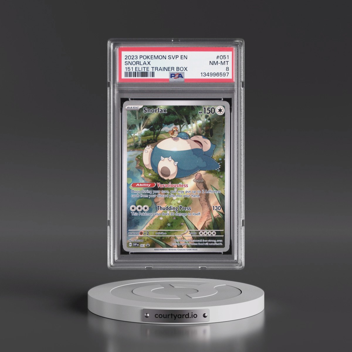 2023 Pokémon Svp EN-SV Black Star Promo #051 Snorlax - 151 Elite Trainer Box (PSA 8 NM-MT)