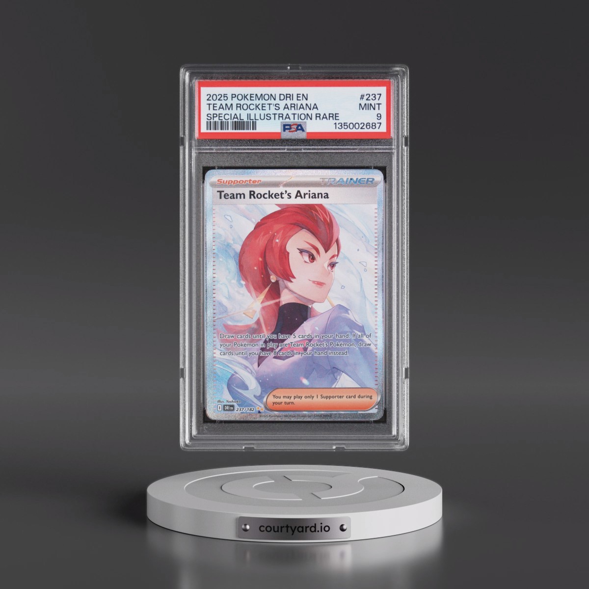 2025 Pokémon Dri EN-Destined Rivals #237 Team Rocket's Ariana - Special Illustration Rare (PSA 9 MINT)