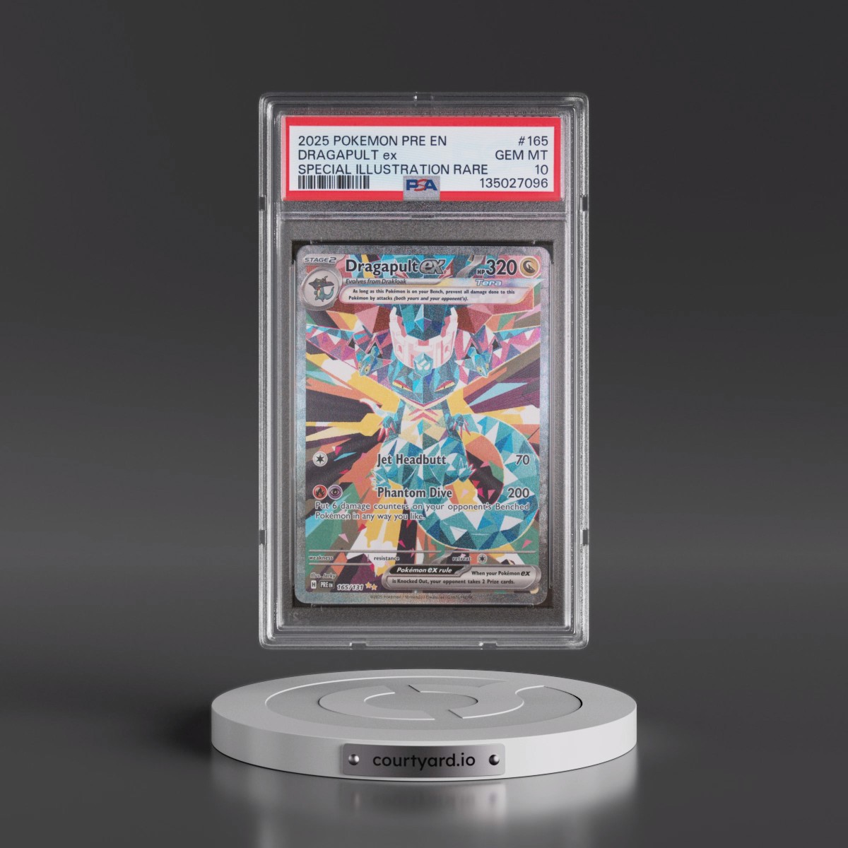2025 Pokémon Pre EN-Prismatic Evolutions #165 Dragapult EX - Holo Special Illustration Rare (PSA 10 GEM MINT)