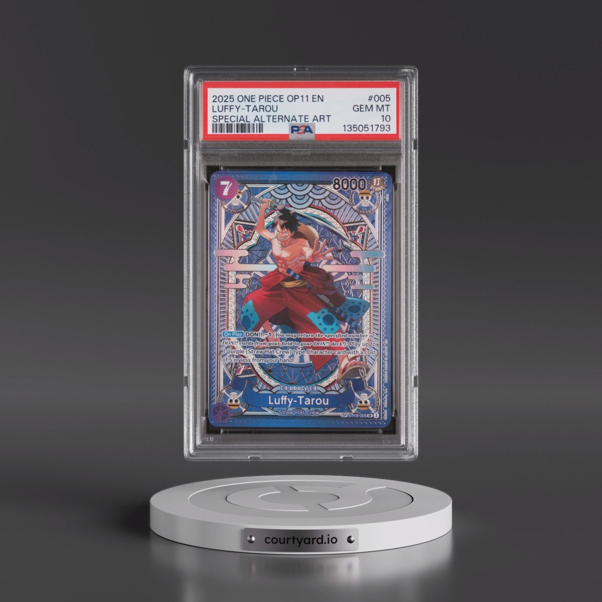 2025 One Piece OP11-A Fist of Divine Speed #005 Luffy-Tarou - Special Alternate Art (PSA 10 GEM MINT)