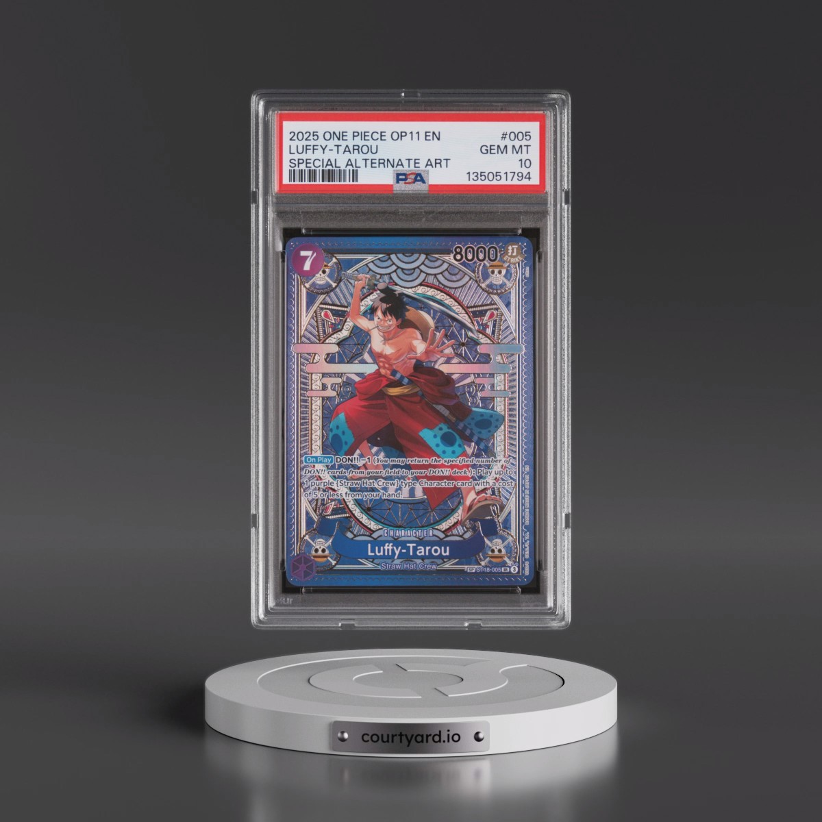 2025 One Piece OP11-A Fist of Divine Speed #005 Luffy-Tarou - Special Alternate Art (PSA 10 GEM MINT)