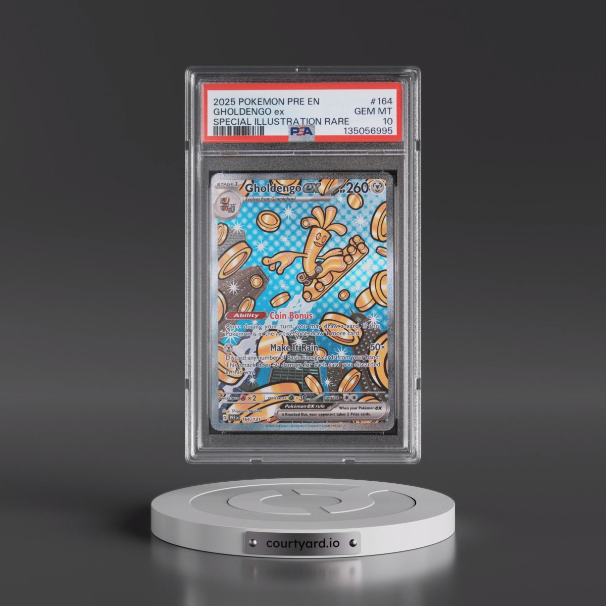 2025 Pokémon Pre EN-Prismatic Evolutions #164 Gholdengo EX - Holo Special Illustration Rare (PSA 10 GEM MINT)