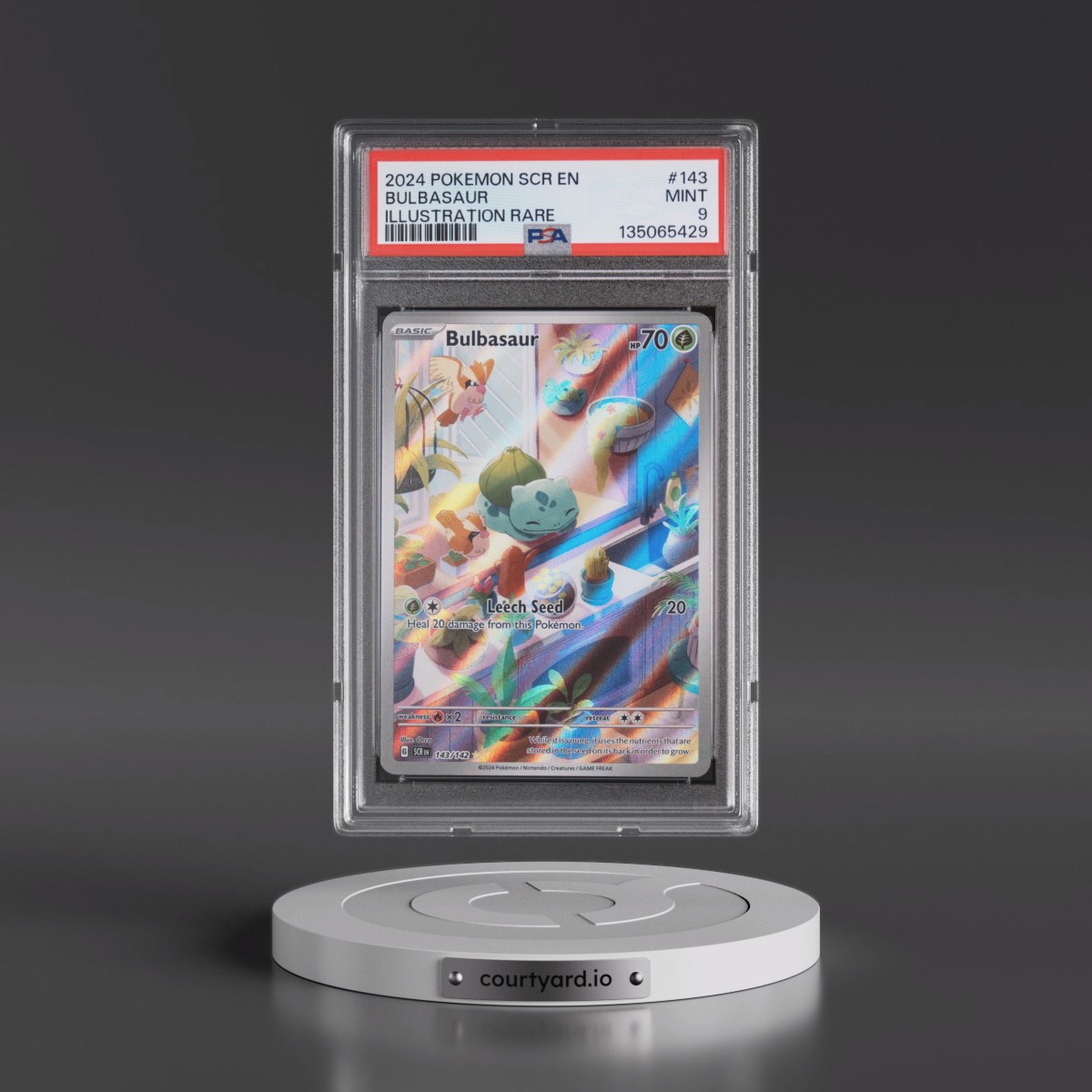 2024 Pokémon Scr EN-Stellar Crown #143 Bulbasaur - Illustration Rare (PSA 9 MINT)