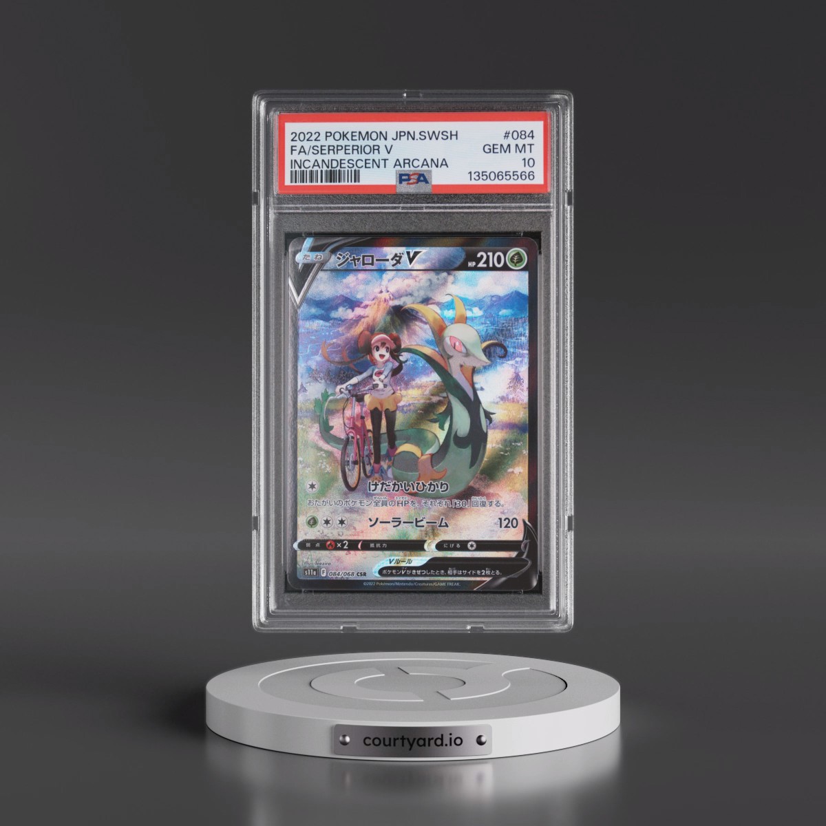2022 Pokémon Sword & Shield Incandescent Arcana #084 Serperior V - Holo Full Art (PSA 10 GEM MINT)