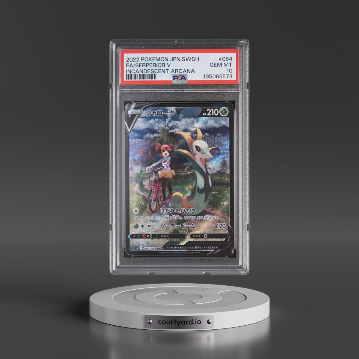 2022 Pokémon Sword & Shield Incandescent Arcana #084 Serperior V - Holo Full Art (PSA 10 GEM MINT)