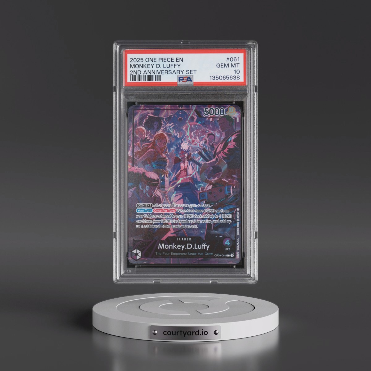 2025 One Piece English Version 2nd Anniversary Set #061 Monkey D. Luffy (PSA 10 GEM MINT)