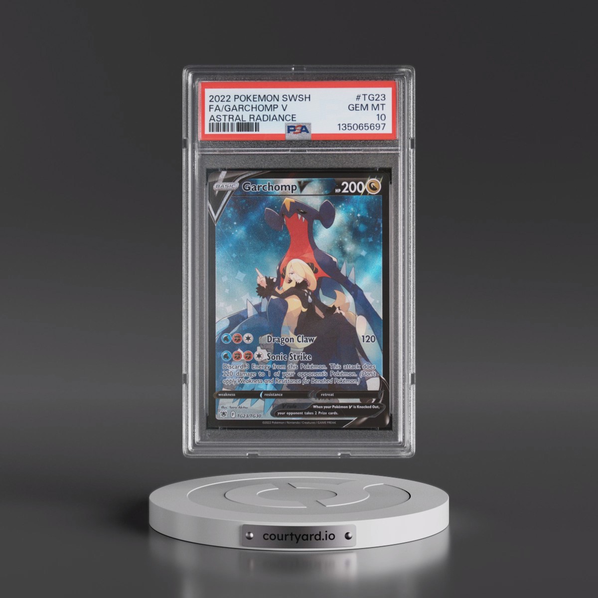 2022 Pokémon Sword & Shield Astral Radiance #TG23 Garchomp V - Holo Full Art (PSA 10 GEM MINT)
