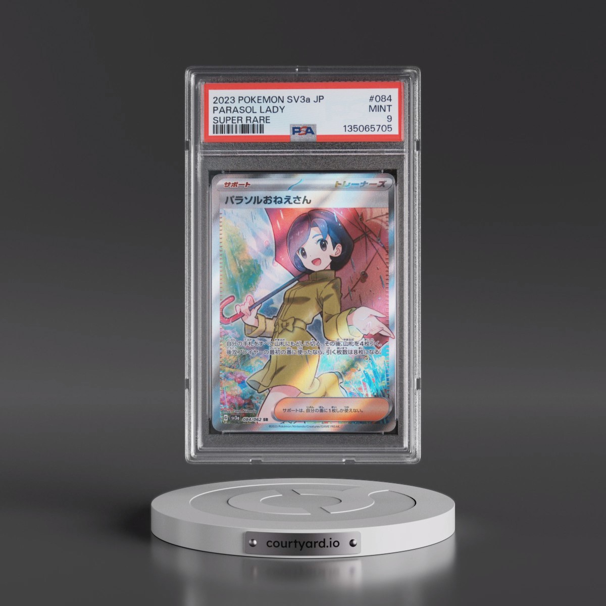 2023 Pokémon Sv3a-Raging Surf #084 Parasol Lady - Super Rare (PSA 9 MINT)