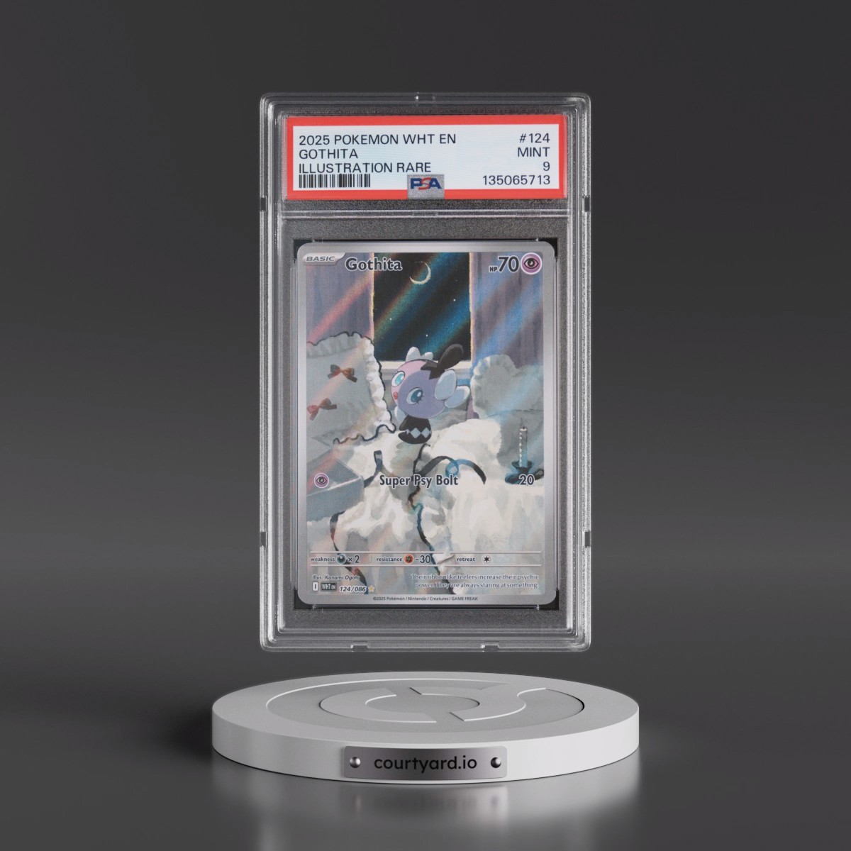 2025 Pokémon Wht EN-White Flare #124 Gothita - Illustration Rare (PSA 9 MINT)