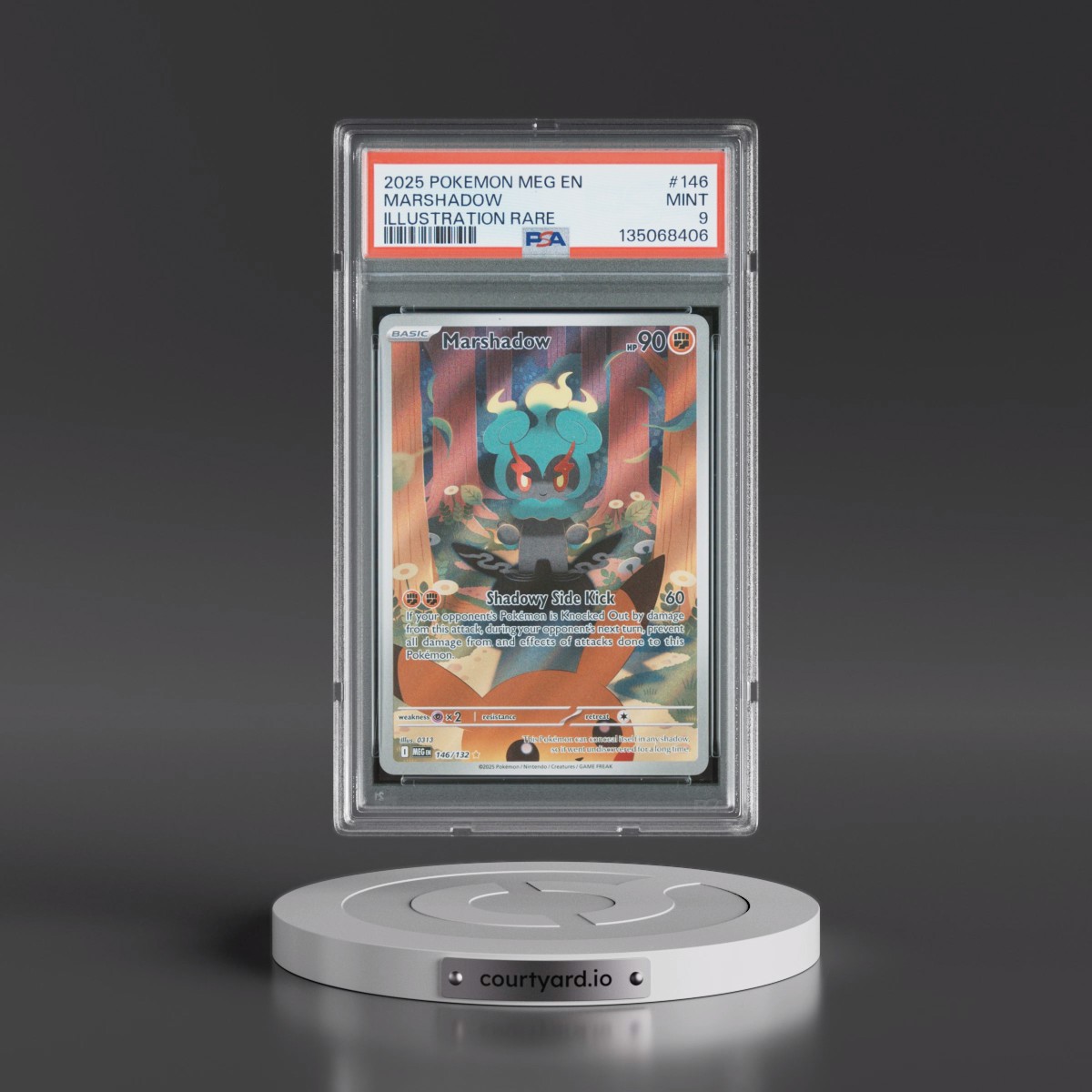2025 Pokémon Meg EN-Mega Evolution #146 Marshadow - Illustration Rare (PSA 9 MINT)
