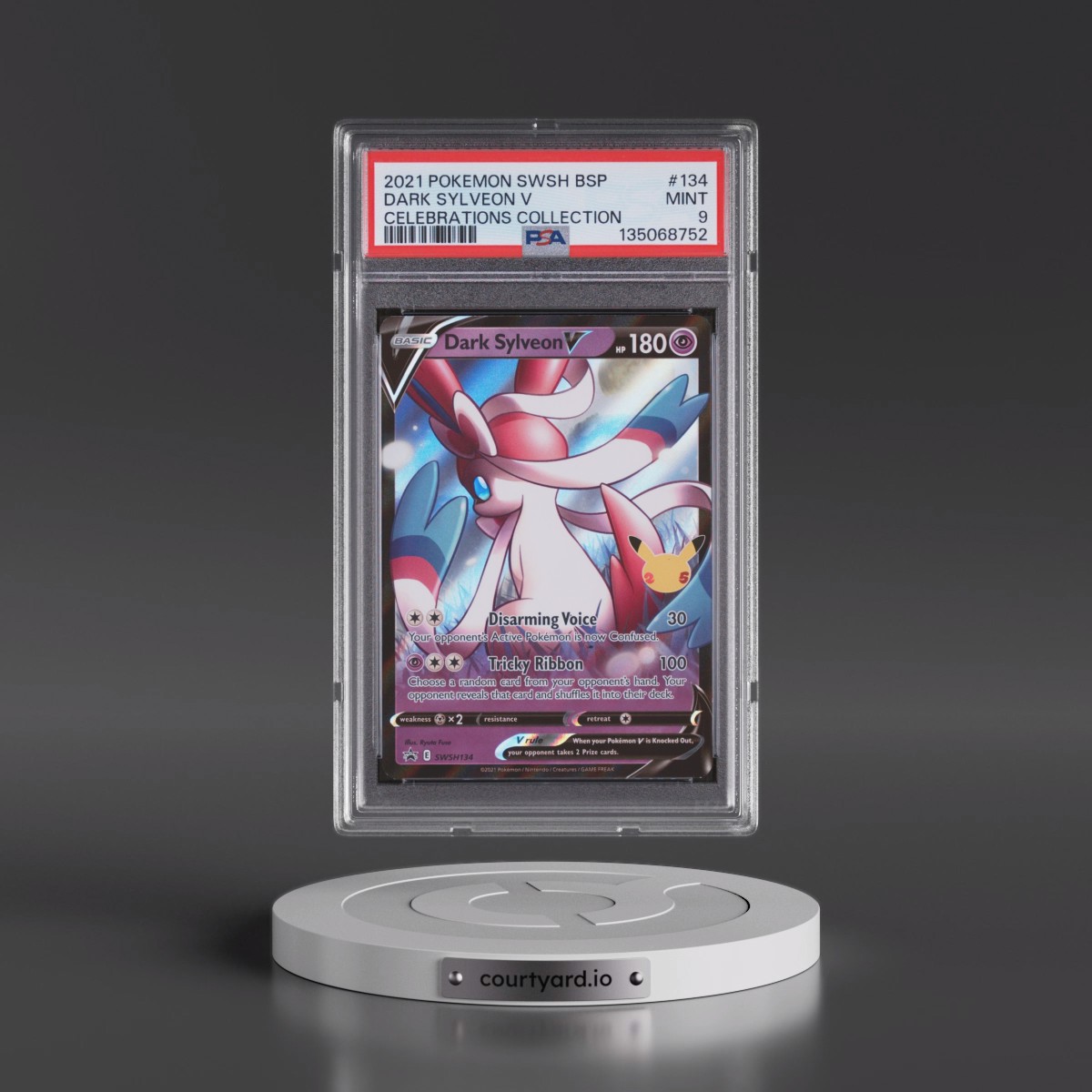 2021 Pokémon Swsh Black Star Promo #134 Dark Sylveon V - Holo Celebrations Collection (PSA 9 MINT)