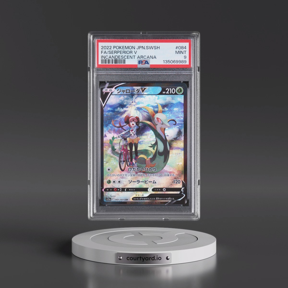 2022 Pokémon Sword & Shield Incandescent Arcana #084 Serperior V - Holo Full Art (PSA 9 MINT)