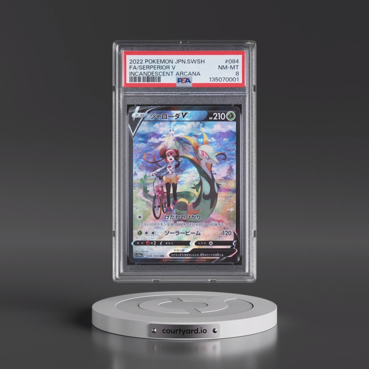 2022 Pokémon Sword & Shield Incandescent Arcana #084 Serperior V - Holo Full Art (PSA 8 NM-MT)