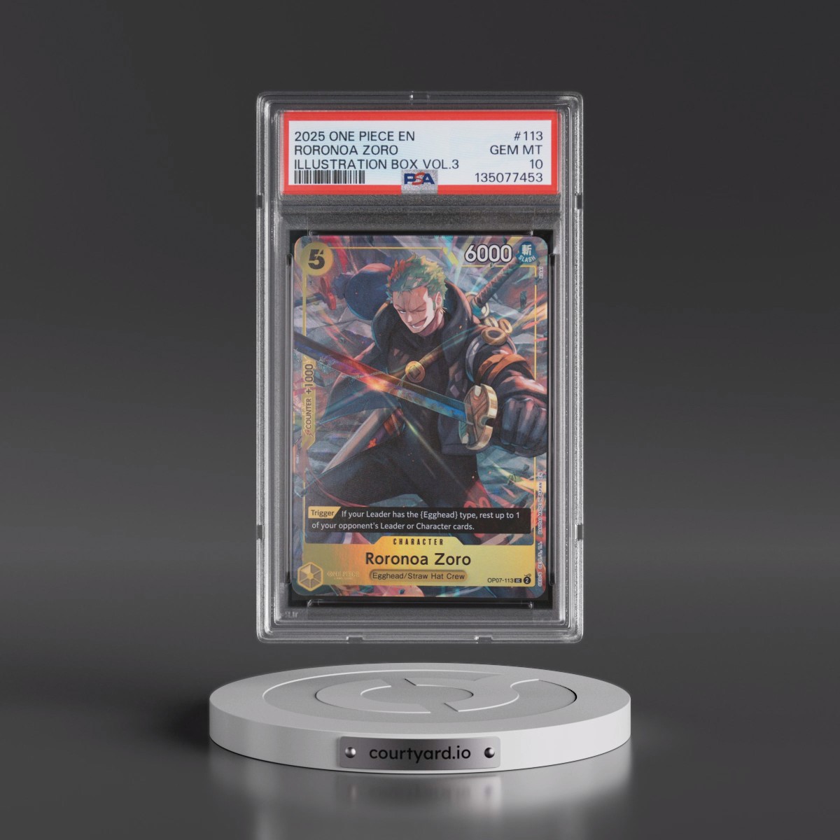 2025 One Piece Promos #113 Roronoa Zoro - Illustration Box Vol.3 (PSA 10 GEM MINT)