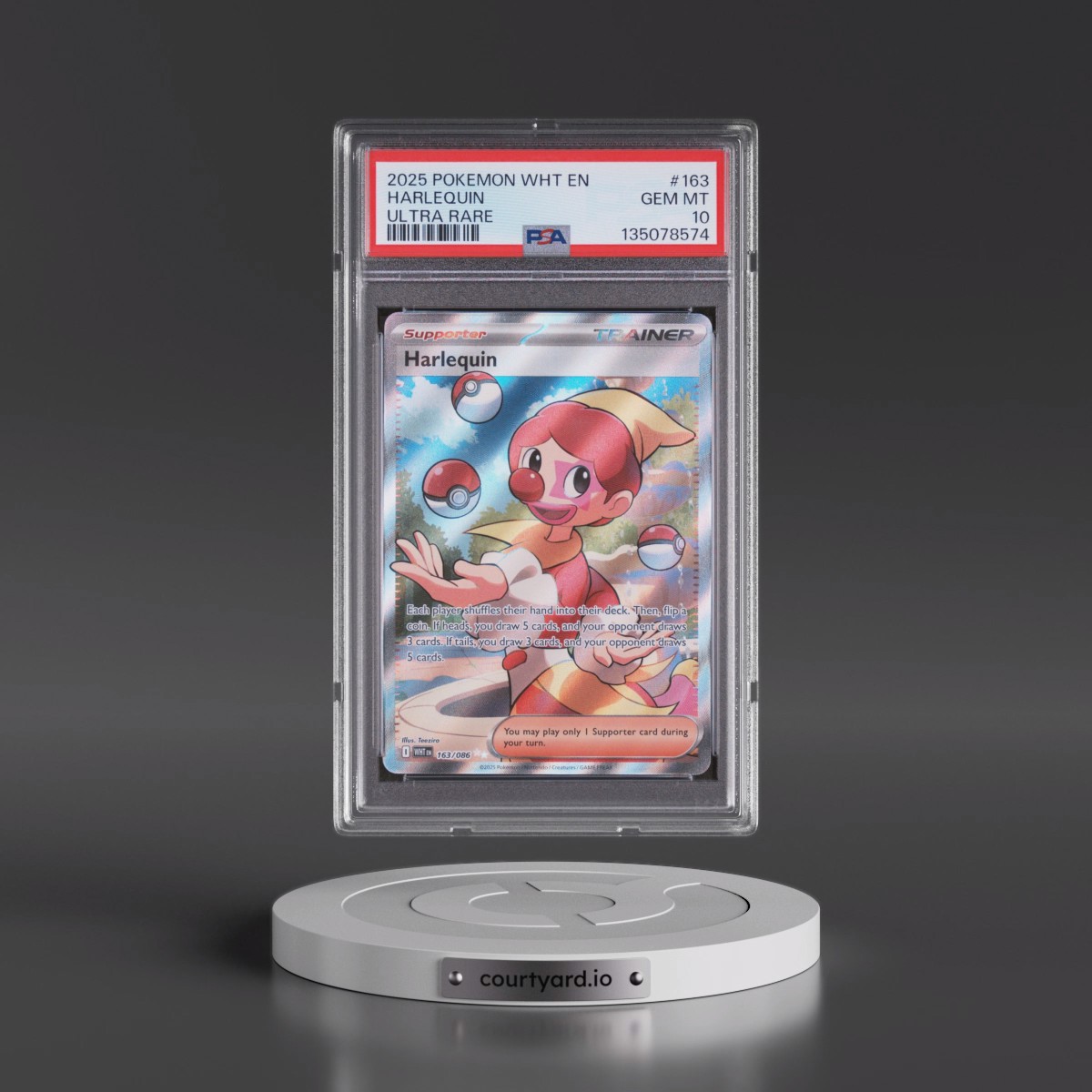 2025 Pokémon Wht EN-White Flare Harlequin - Ultra Rare #163 PSA 10