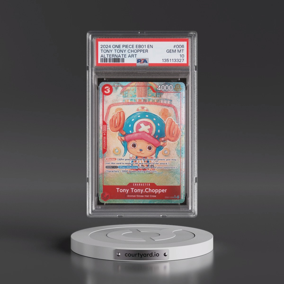 2024 One Piece EB01-Extra Booster -Memorial Collection #006 Tony Tony Chopper - Alternate Art (PSA 10 GEM MINT)