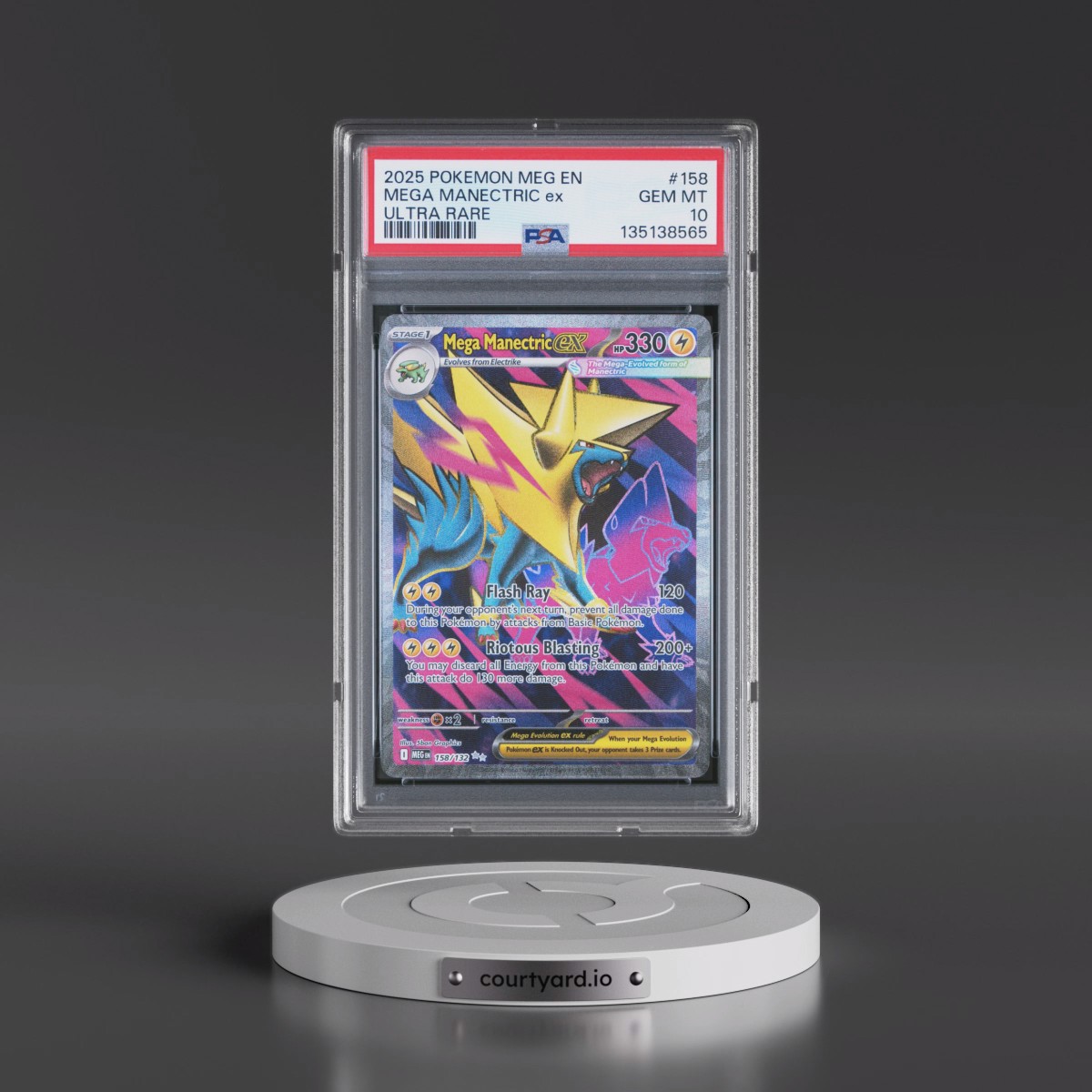 2025 Pokémon Meg EN-Mega Evolution #158 Mega Manectric EX - Holo Ultra Rare (PSA 10 GEM MINT)