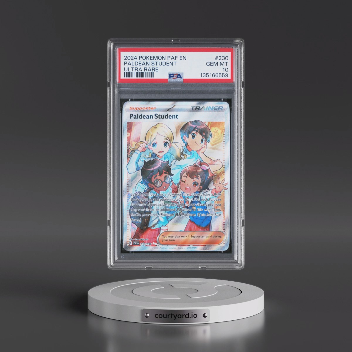 2024 Pokémon Paf EN-Paldean Fates #230 Paldean Student - Ultra Rare (PSA 10 GEM MINT)