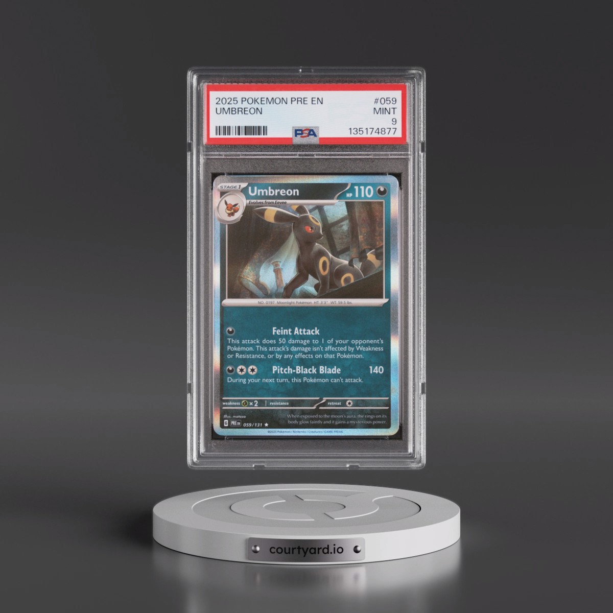 2025 Pokémon Pre EN-Prismatic Evolutions #059 Umbreon (PSA 9 MINT)